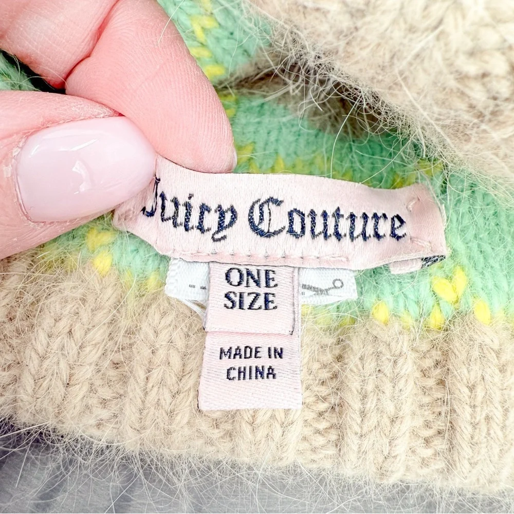 Juicy Couture Yellow and Tan Knit Hat